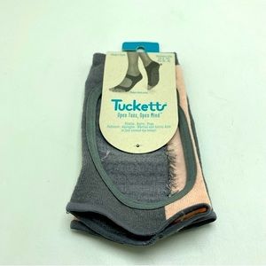 NEW Tuckets Grip Yoga Socks Pink/Gray Size S/M